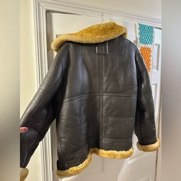 Vintage 80s US Air Force Jacket - Authentic Leather and Fur - Picture 2 of 5